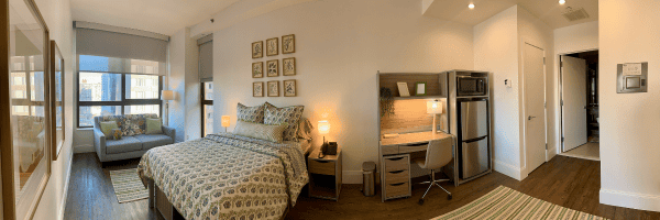 Panoramic view of apartment in NYC